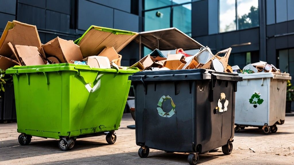 Recyclingtonnen mit Kartonage